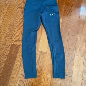 Nike Women's Teal Performance Leggings with White Swoosh